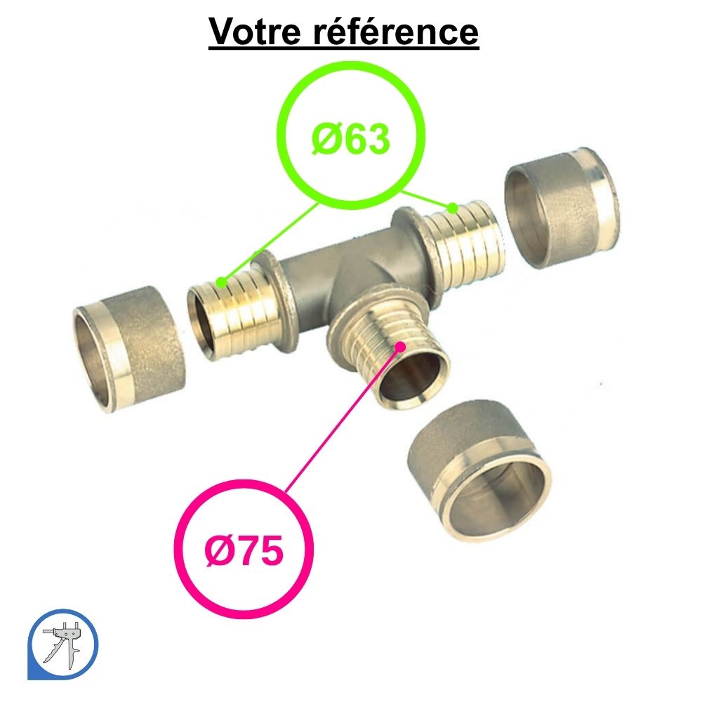 Té réduit PER à glissement Ø63-Ø75-Ø63 - RESOvert