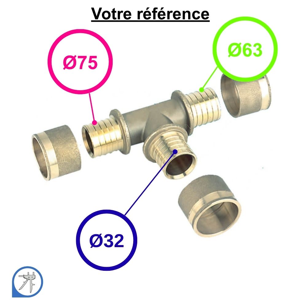 Té réduit PER à glissement Ø75-Ø32-Ø63 - RESOvert