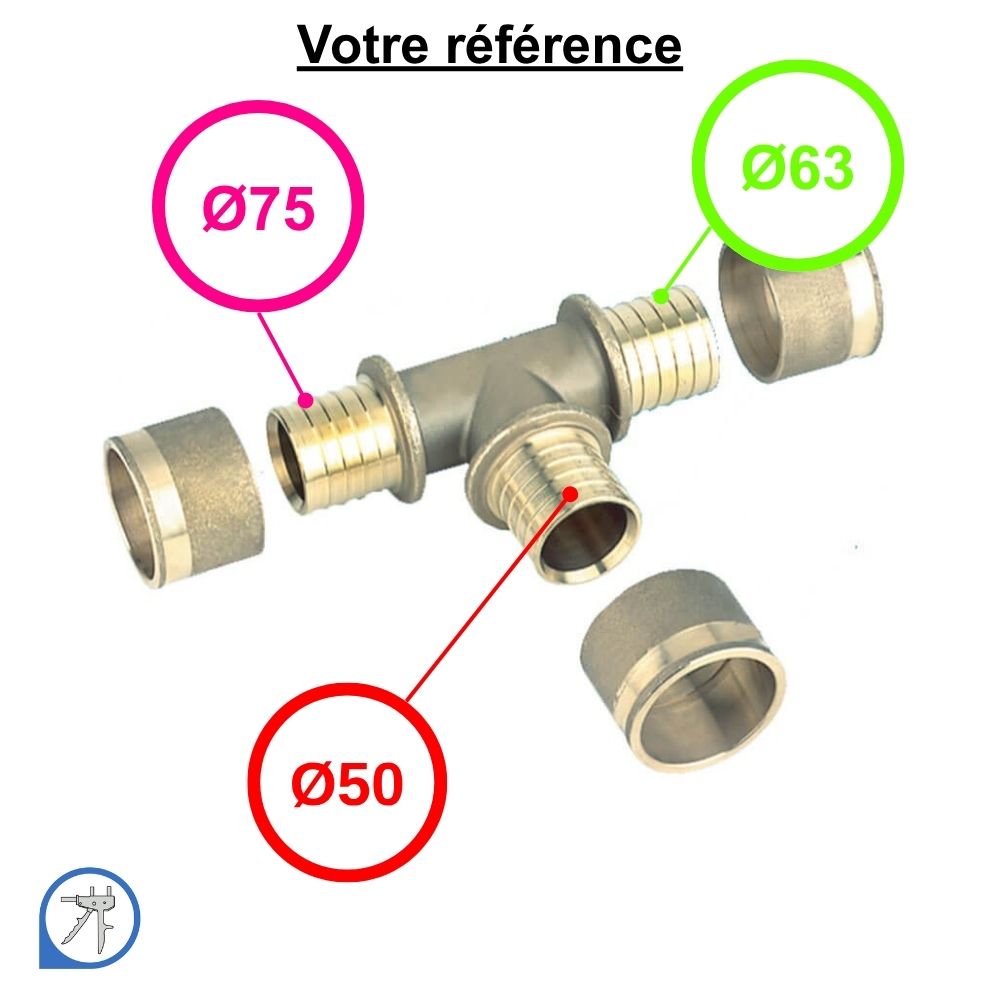 Té réduit PER à glissement Ø75-Ø50-Ø63 - RESOvert