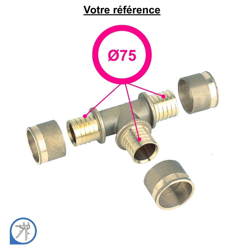 Té égal PER à glissement Ø75 - RESOvert
