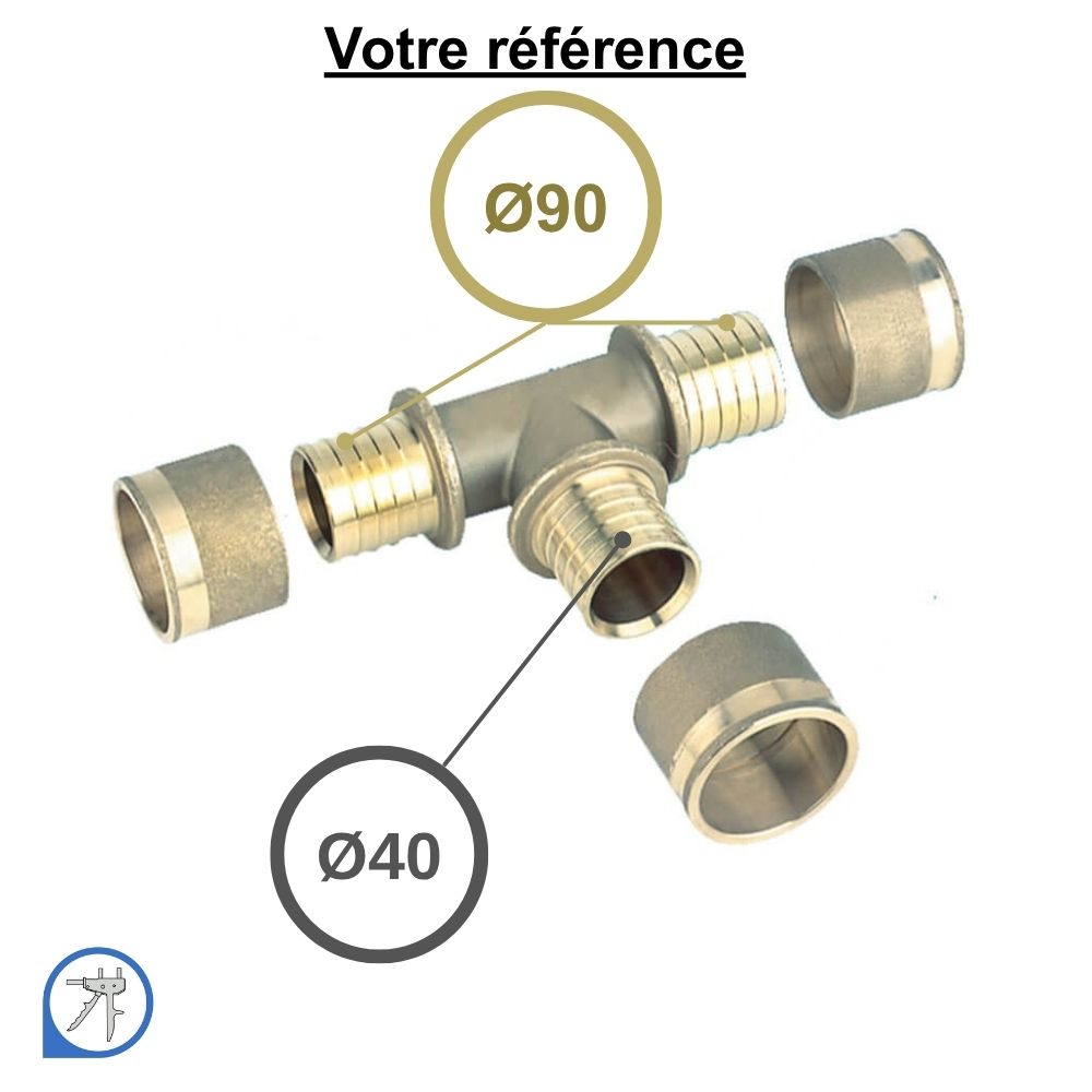 Té réduit PER à glissement Ø90-Ø40-Ø90 - RESOvert