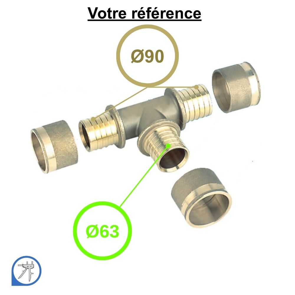 Té réduit PER à glissementØ90-Ø63-Ø90 - RESOvert