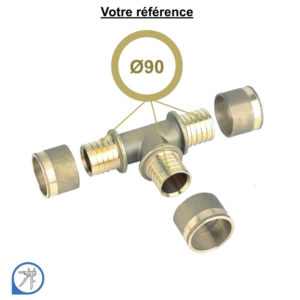 Té égal PER à glissement Ø90 - RESOvert