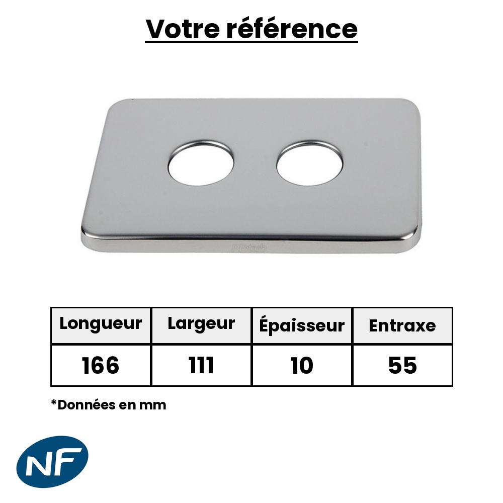 Plaque de finition pour sortie de cloison double SERTIfix entraxe 55 mm