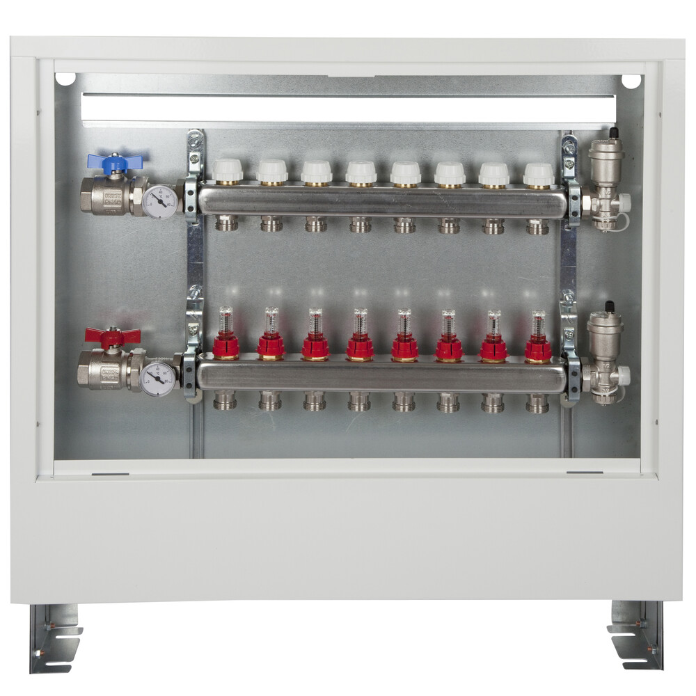 Coffret encastrable pour collecteur 8 circuits, couleur blanc