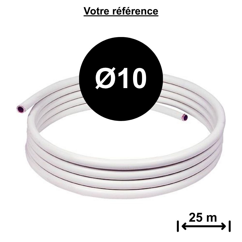 Tube cuivre recuit gainé Ø10 - longueur 25 m