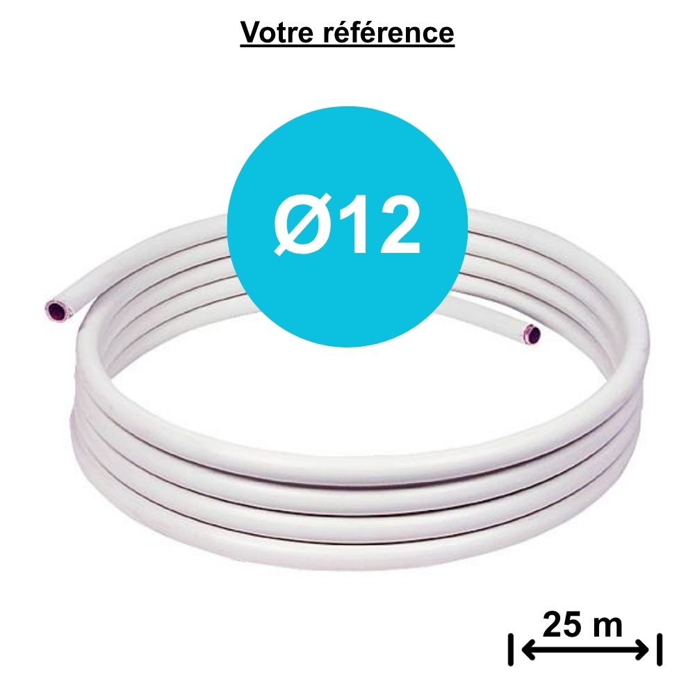 Tube cuivre recuit gainé Ø12 - longueur 25 m