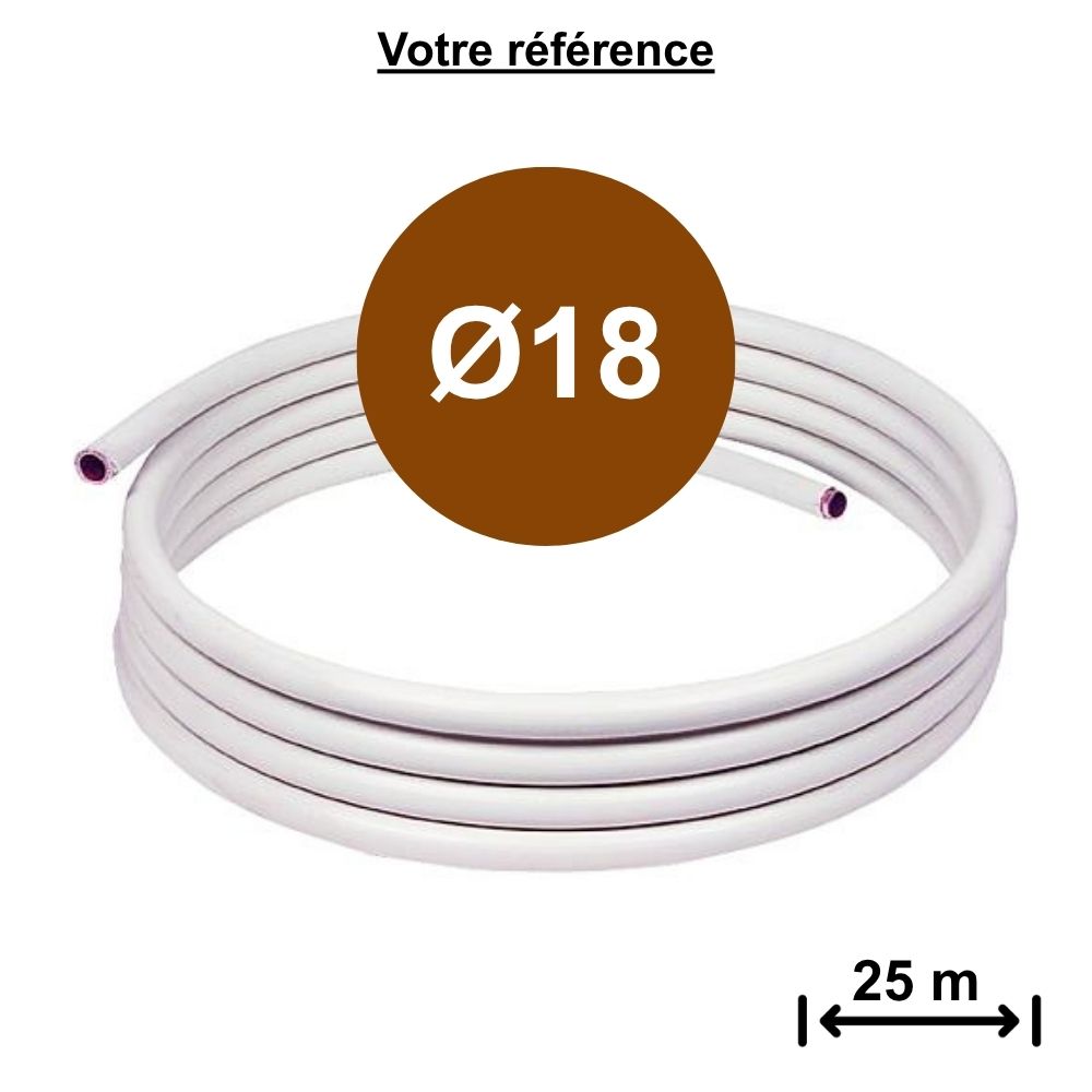 Tube cuivre recuit gainé Ø18 - longueur 25 m