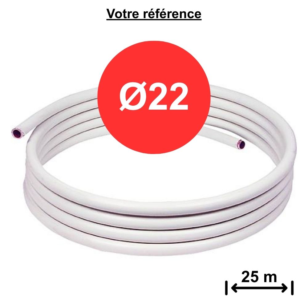Tube cuivre recuit gainé Ø22 - longueur 25 m
