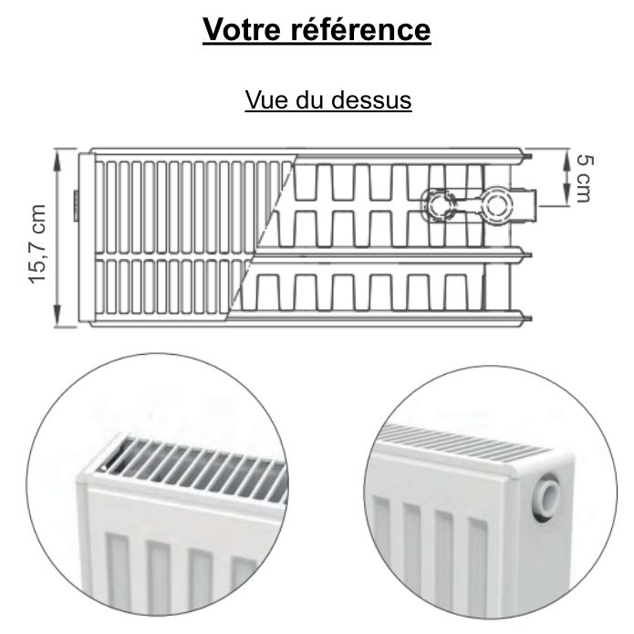 Radiateur eau chaude horizontal 2379W, H.90 x l.140 cm, T.33, Plattella V6 L - DeLonghi