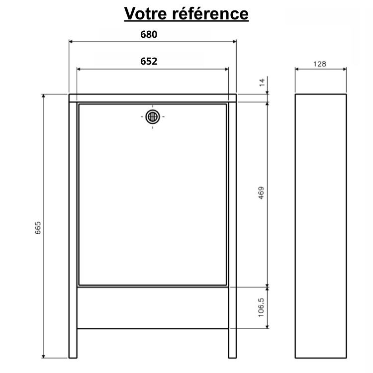 Coffret encastrable ou à poser pour collecteur 6 à 9 circuits, couleur gris