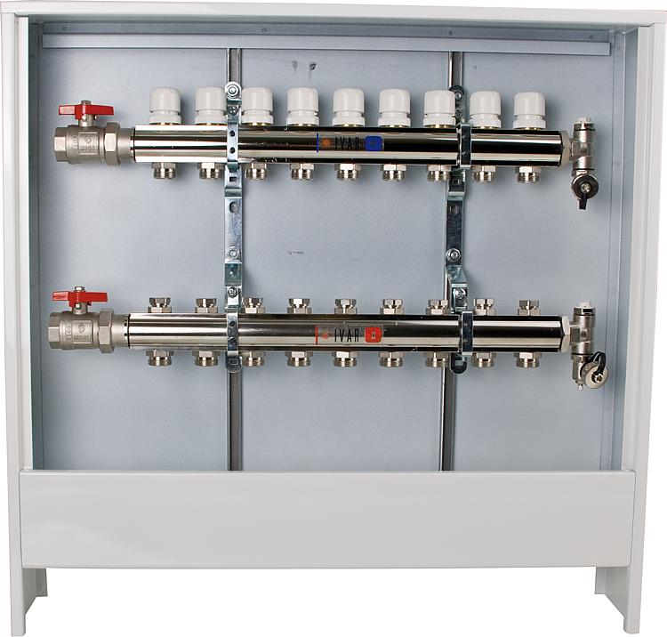 Coffret encastrable ou à poser pour collecteur 13 à 16 circuits, couleur blanc