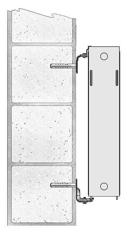 Fixation murale universelle pour radiateurs compacts et plats