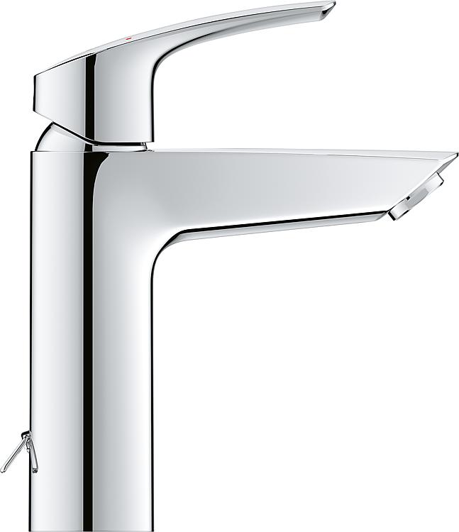Mitigeur de lavabo Grohe Eurosmart M-Size, chromé Hauteur 195 mm, avec bonde à chaine