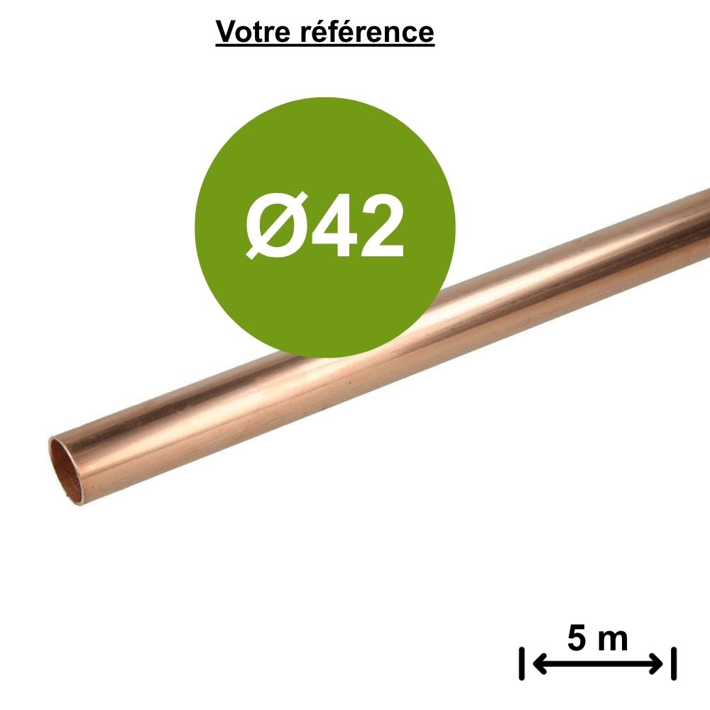 Lot de 8 tubes cuivre en barres Ø42 - longueur 5 m