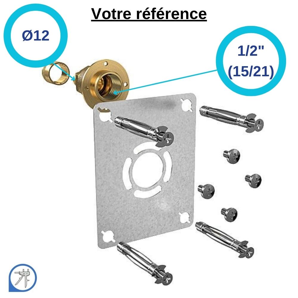 Sortie de cloison simple ROBIFIX PER à glissement droit Ø12 - femelle 1/2'' (15/21) - Watts