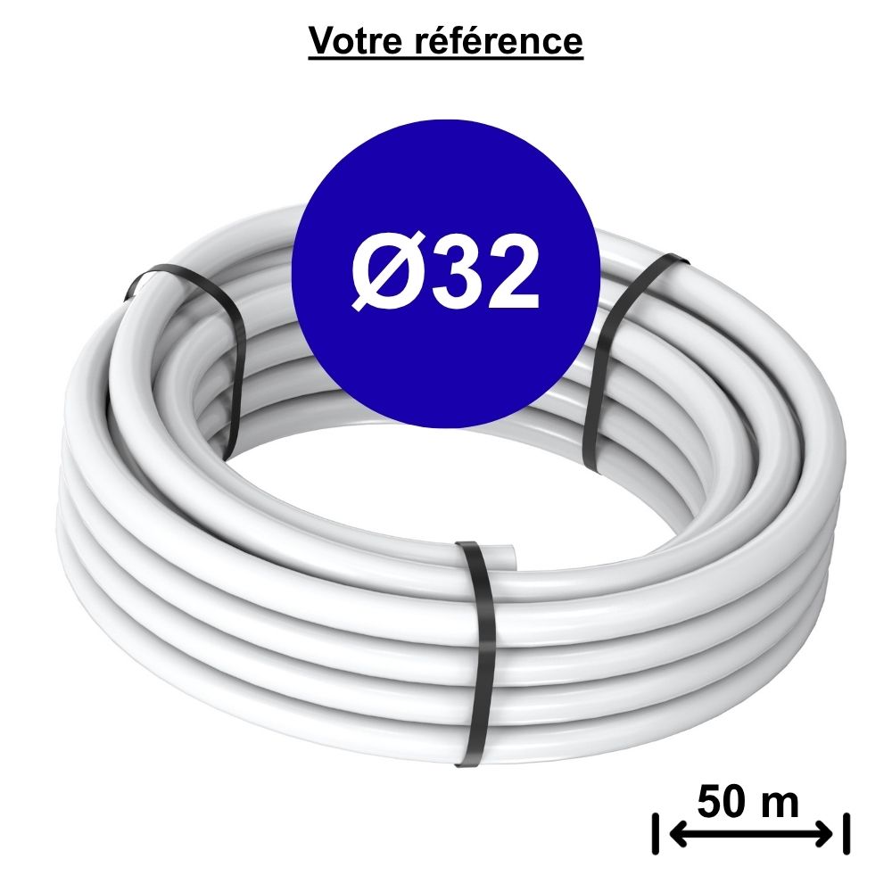 Tube multicouche nu blanc Multiskin 4 Ø32 - longueur 50 m - Comap