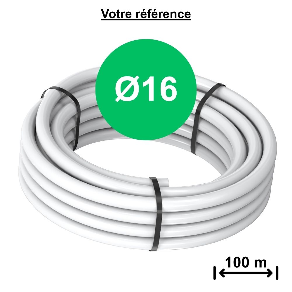 Tube multicouche nu blanc Multiskin 4 Ø16 - longueur 100 m - Comap