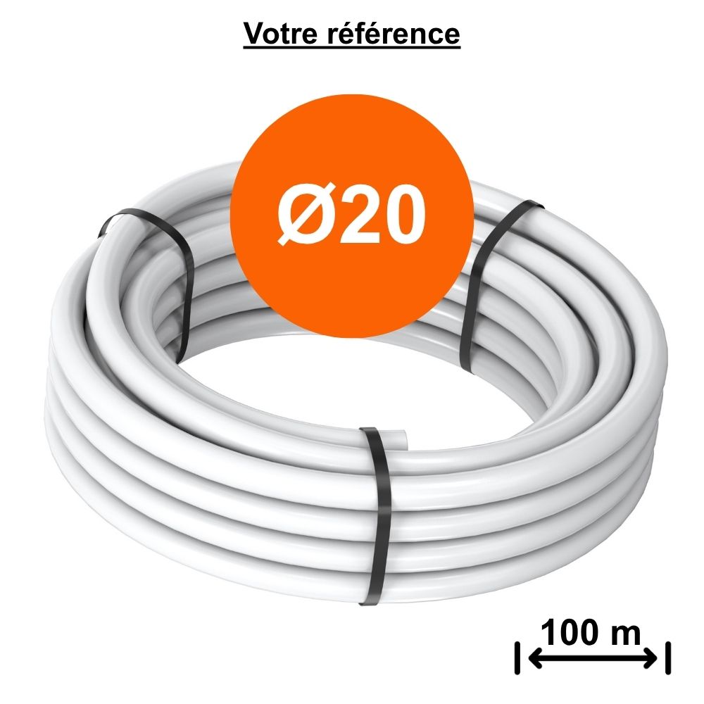 Tube multicouche nu blanc Multiskin 4 Ø20 - longueur 100 m - Comap