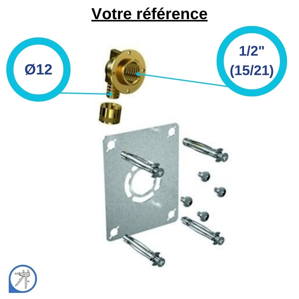 Sortie de cloison simple ROBIFIX PER à compression Ø12 - femelle 1/2'' (15/21)