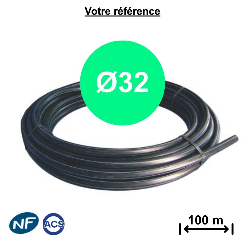 Tube polyéthylène alimentaire Ø32 - longueur 100 m