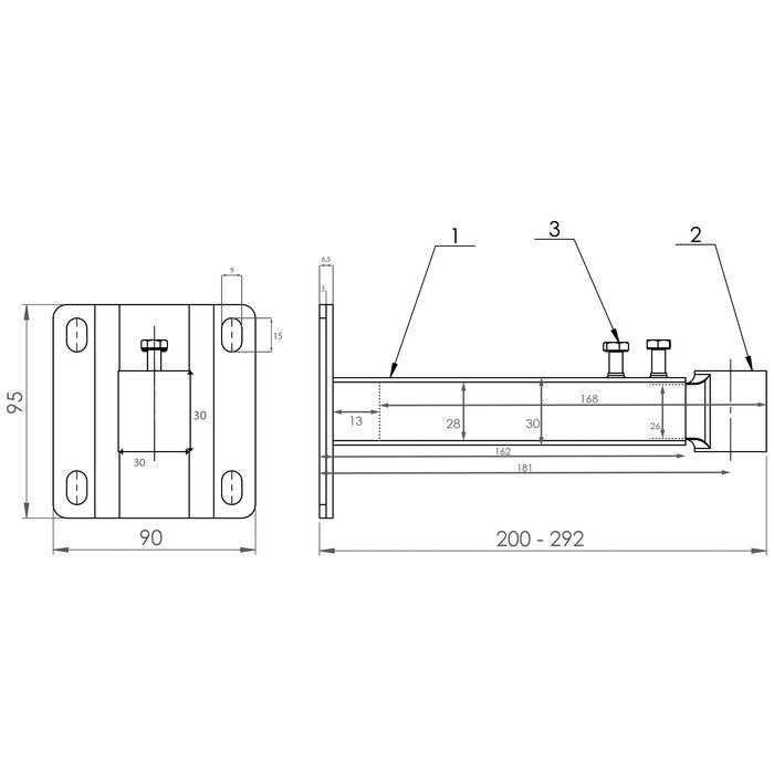 Support mural télescopique pour vase d'expansion chauffage, max. 35 litres - Gitral