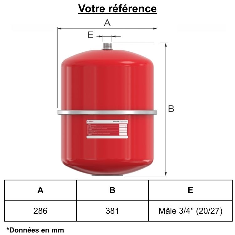 Vase d'expansion chauffage 18 litres - Flexcon Premium , Flamco