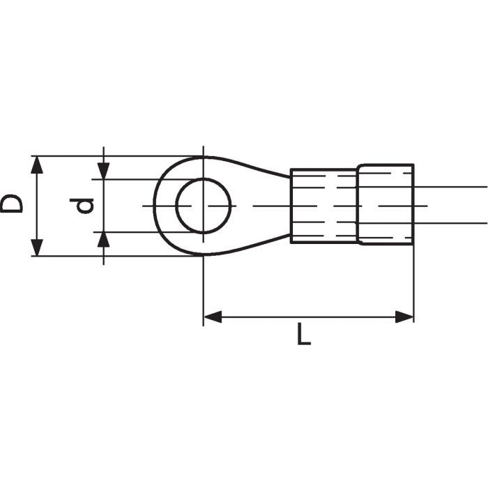 Cosse à sertir pré-isolée PVC rouge anneau section 0,5 à 1,5mm² Ø4,2mm vendu par 100