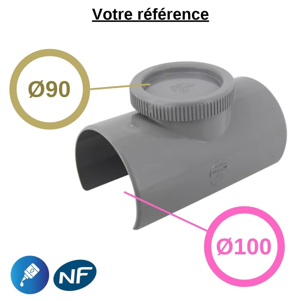 Selle de réparation PVC 90° à coller, pour tube Ø100 - Nicoll