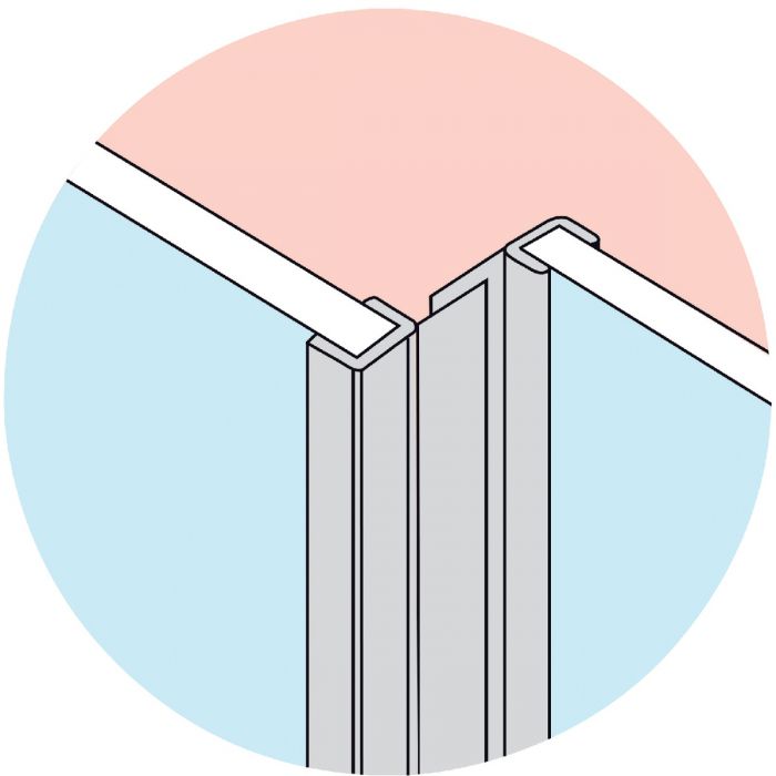 Baguette PVC pour côté de porte de douche, joint double lèvre 2x1,95m