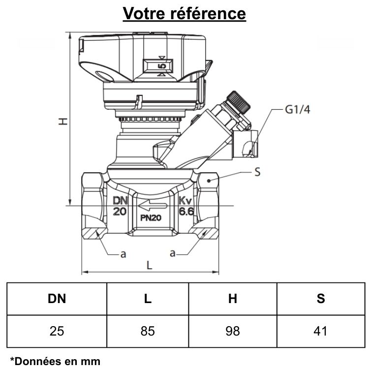 Vanne d'équilibrage Leno MSV-BD, femelle 1'' (26/34) pour chauffage, eau chaude et climatisation - Danfoss