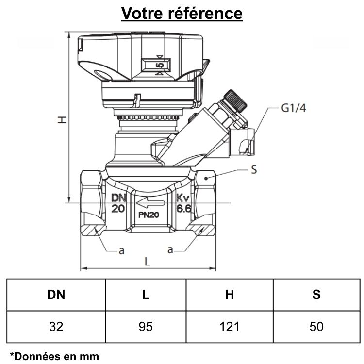 Vanne d'équilibrage Leno MSV-BD, femelle 1''1/4 (33/42) pour chauffage, eau chaude et climatisation - Danfoss