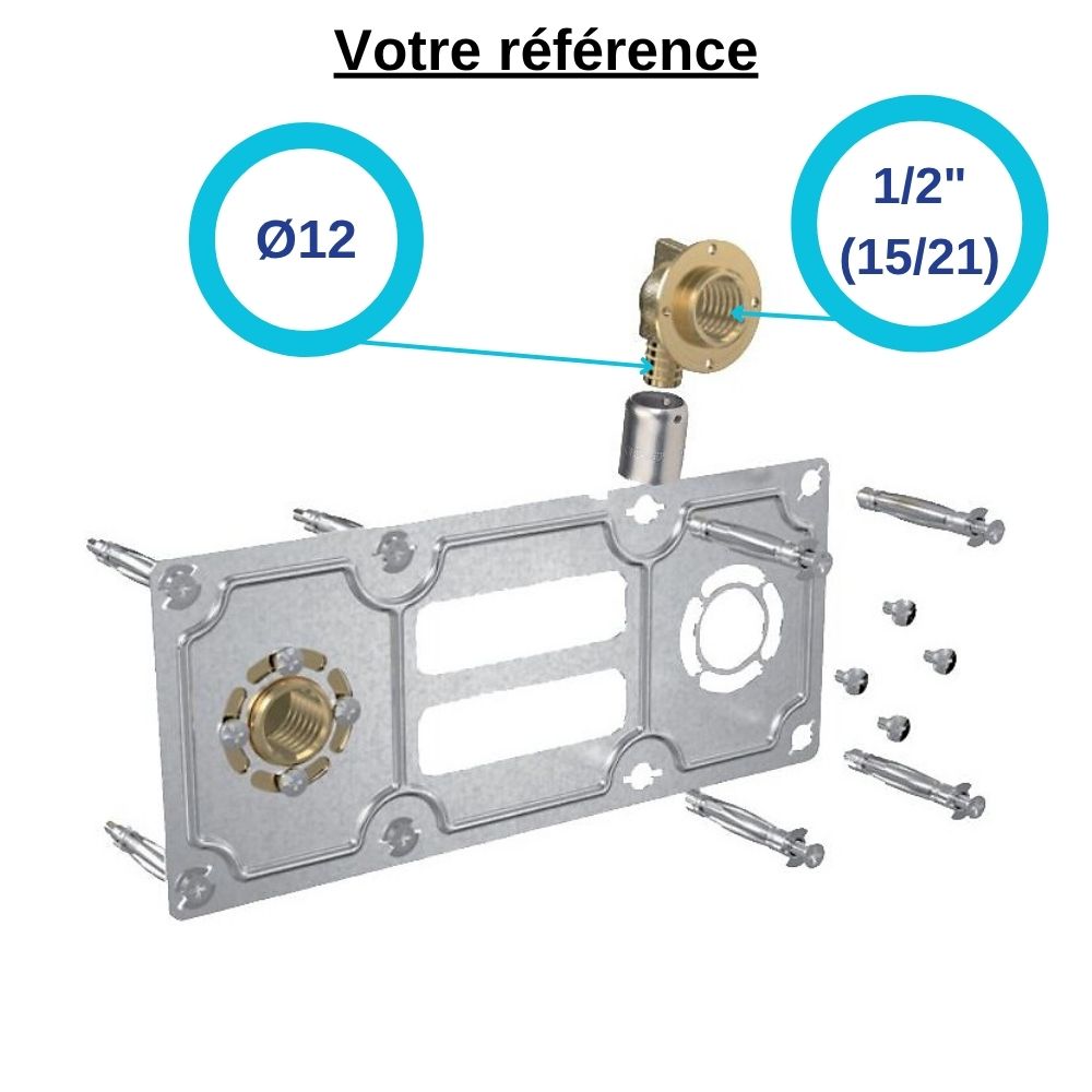 Sortie de cloison double ROBIFIX PER à sertir Ø12 - femelle 1/2'' (15/21) entraxe 150 mm - Watts