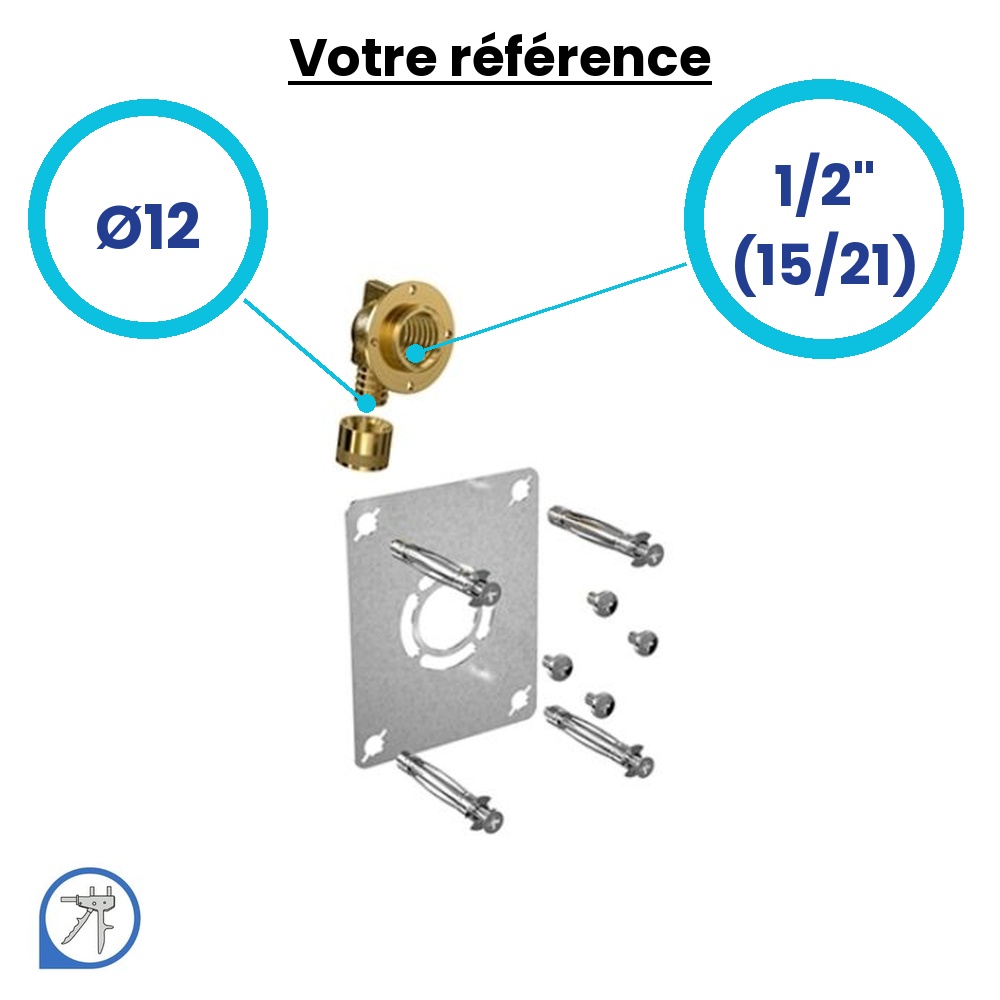 Sortie de cloison simple ROBIFIX PER à glissement Ø12 - femelle 1/2'' (15/21) - Watts