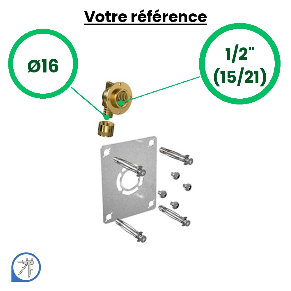 Sortie de cloison simple ROBIFIX PER à glissement Ø16 - femelle 1/2'' (15/21) - Watts