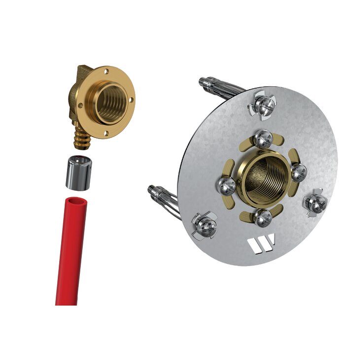 Sortie de cloison simple ROBIFIX PER à sertir Ø16 - femelle 1/2'' (15/21) - Watts