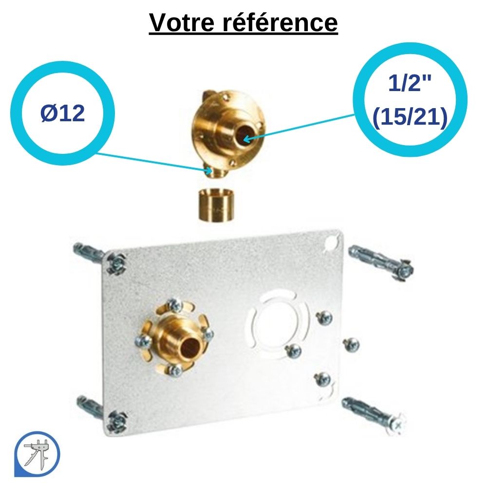 Sortie de cloison double ROBIFIX PER à glissement Ø12 - femelle 1/2'' (15/21) entraxe 50 mm - Watts