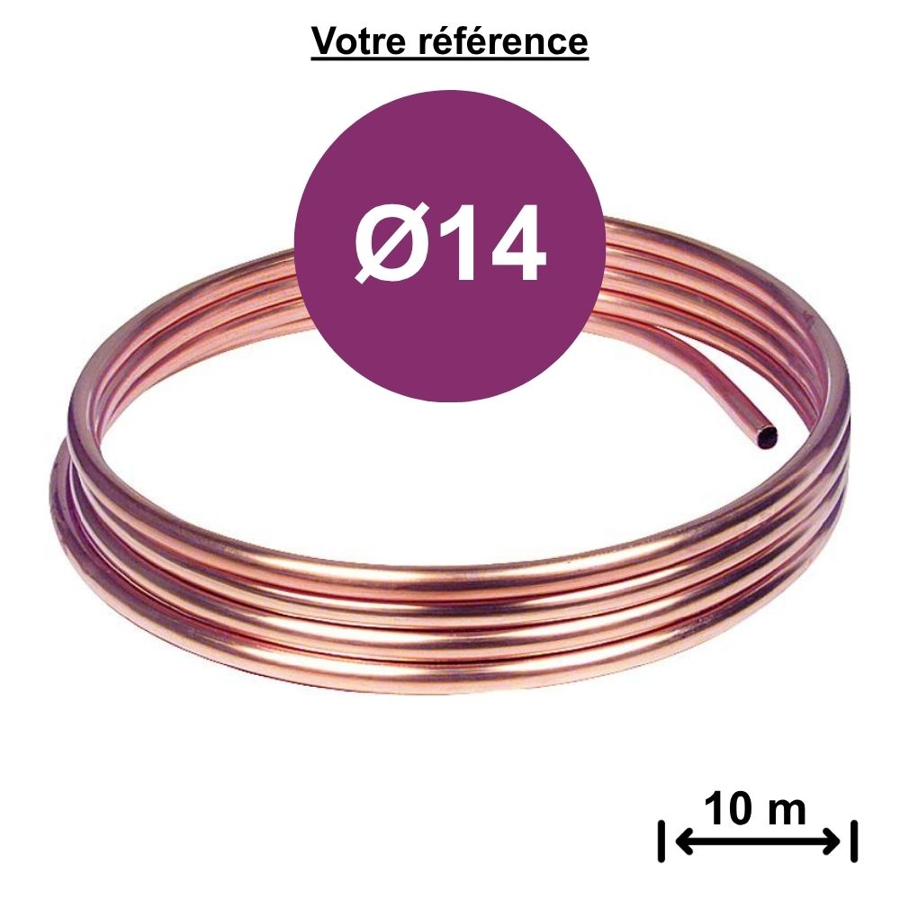 Tube cuivre recuit Ø14 - longueur 10 m - Scudo, KME