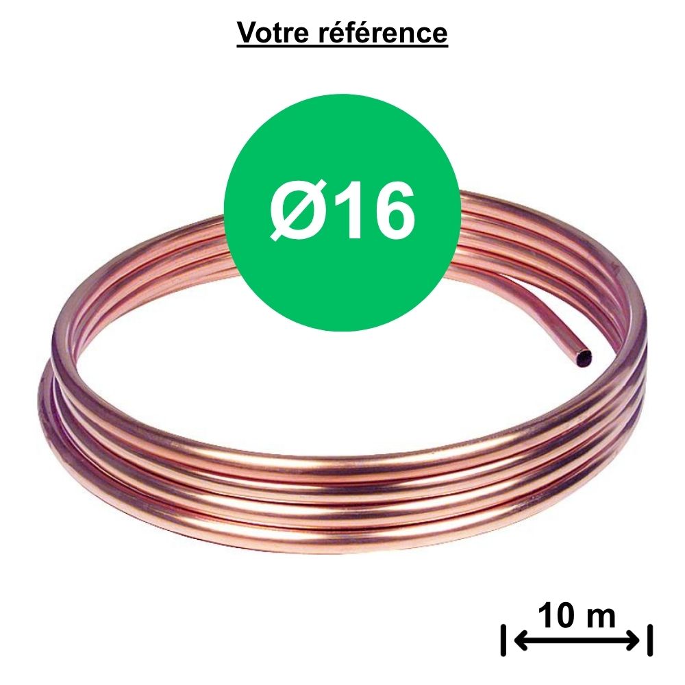 Tube cuivre recuit Ø16 - longueur 10 m - Scudo, KME