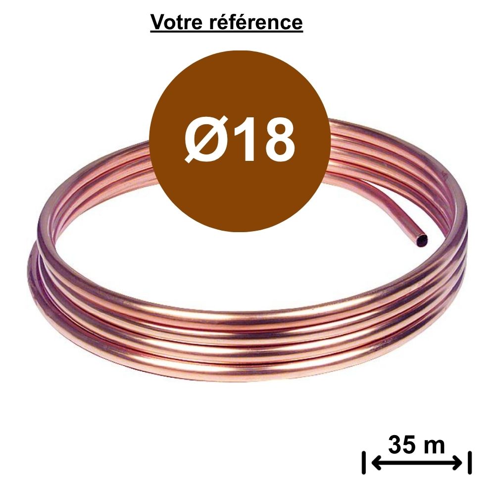 Tube cuivre recuit Ø18 - longueur 35 m - Scudo, KME