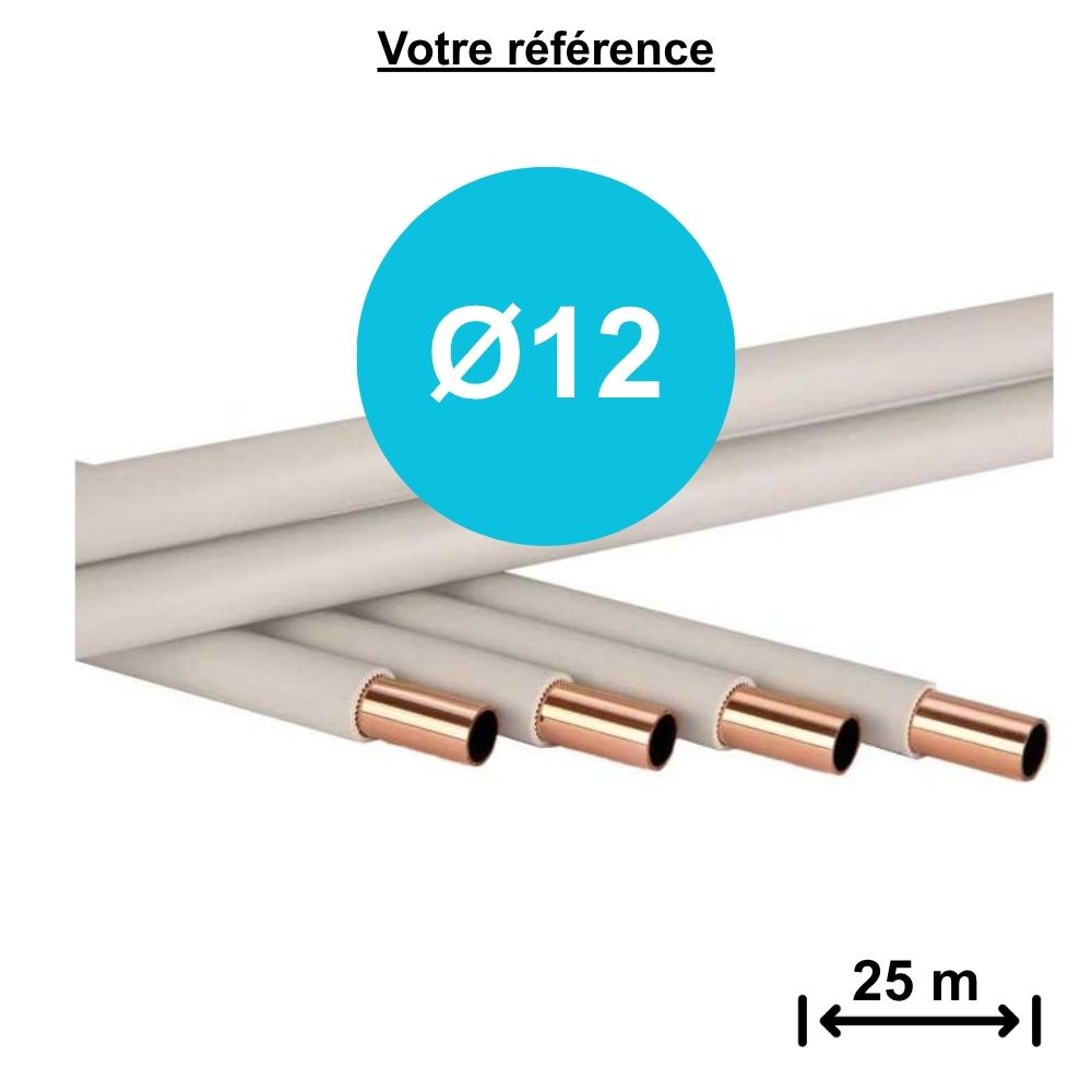 Tube cuivre recuit gainé Ø12 - longueur 25 m - Smisol Plus, KME