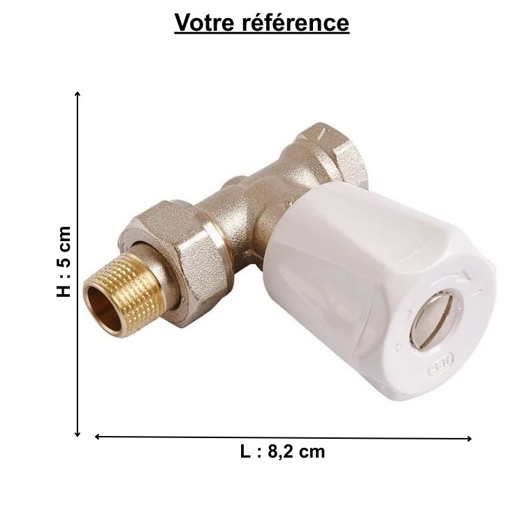 Robinet manuel pour radiateur eau chaude, droit 1/2'' (15/21) simple réglage - Comap