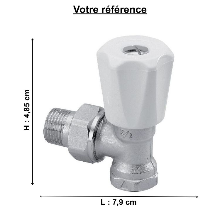 Robinet manuel pour radiateur eau chaude, équerre 3/8'' (12/17) simple réglage - Comap