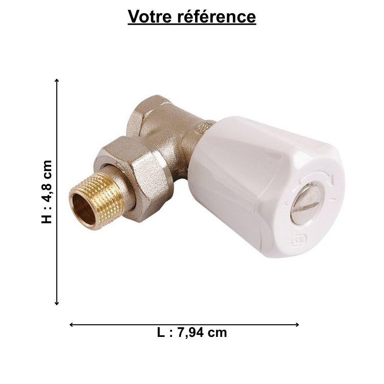 Robinet manuel pour radiateur eau chaude, équerre 3/8'' (12/17) double réglage - Comap