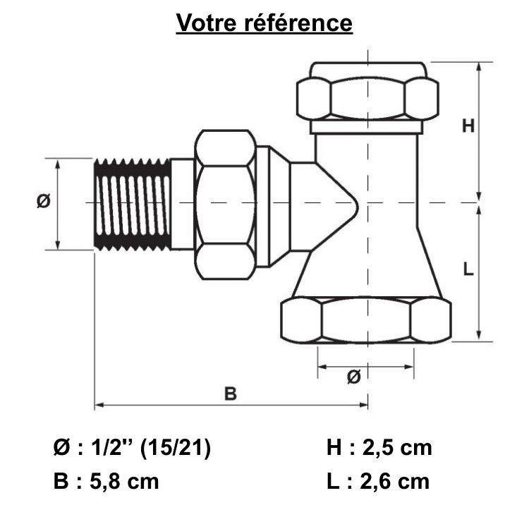 Coude de réglage vidangeable pour radiateur 1/2'' (15/21) - Comap