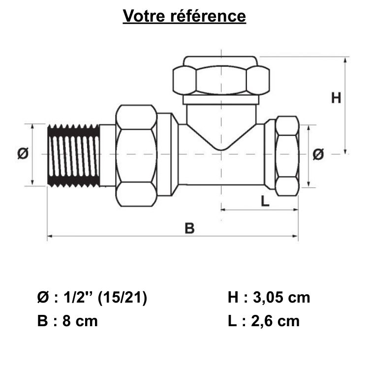 Té de réglage vidangeable pour radiateur 1/2'' (15/21) - Comap