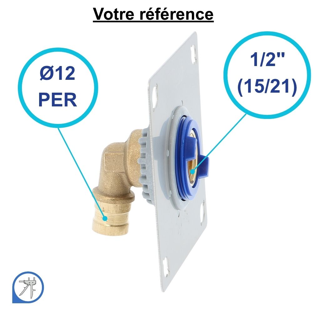 Sortie de cloison simple SERTIfix PER à glissement Ø12 - femelle 1/2'' (15/21)