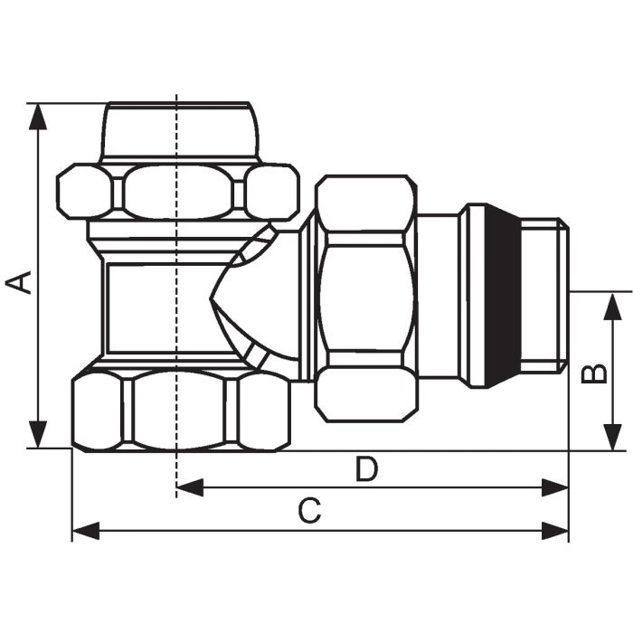 Coude de réglage série fer R14 TG Giacomini 3/8