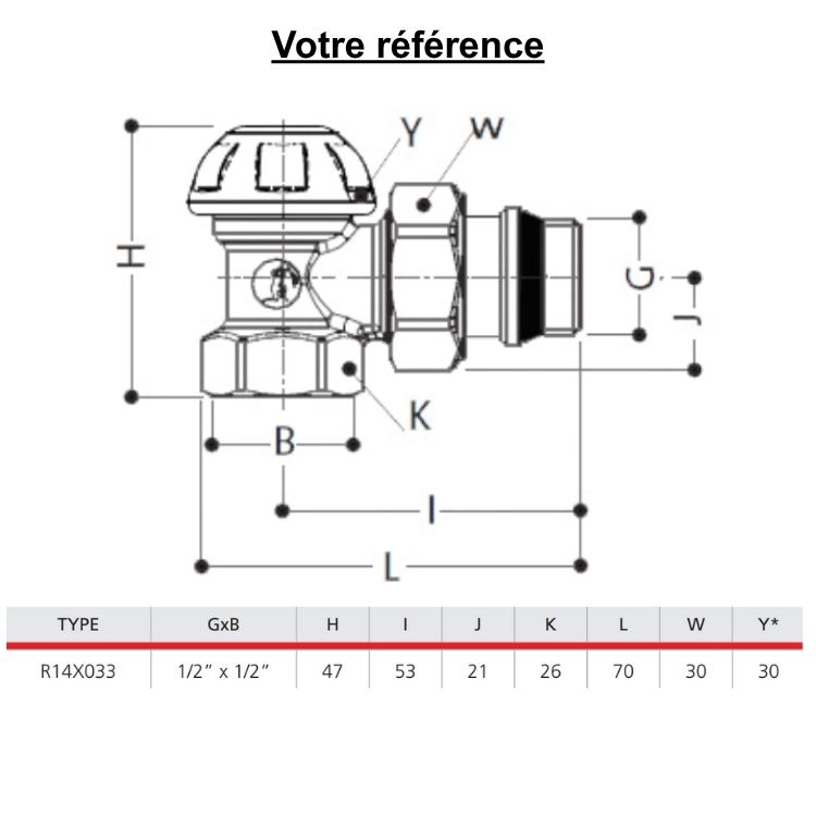 Coude de réglage pour radiateur femelle 1/2'' (15/21) - R14TG, Giacomini