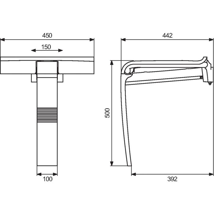 Siège de douche 450x500mm pour système Arsis Pellet ASC